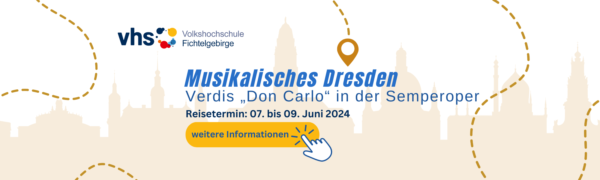 Slider für unsere Städtereise Dresden mit Informationsbutton
