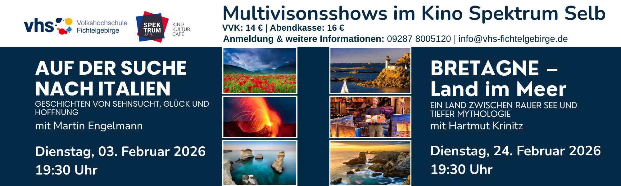 Zwei Reisen, zwei Visionen – zwei unvergessliche Abende! Brillante Bilder, bewegende Geschichten, echte Begegnungen – live erzählt. Ein visuelles Erlebnis für Herz und Seele!